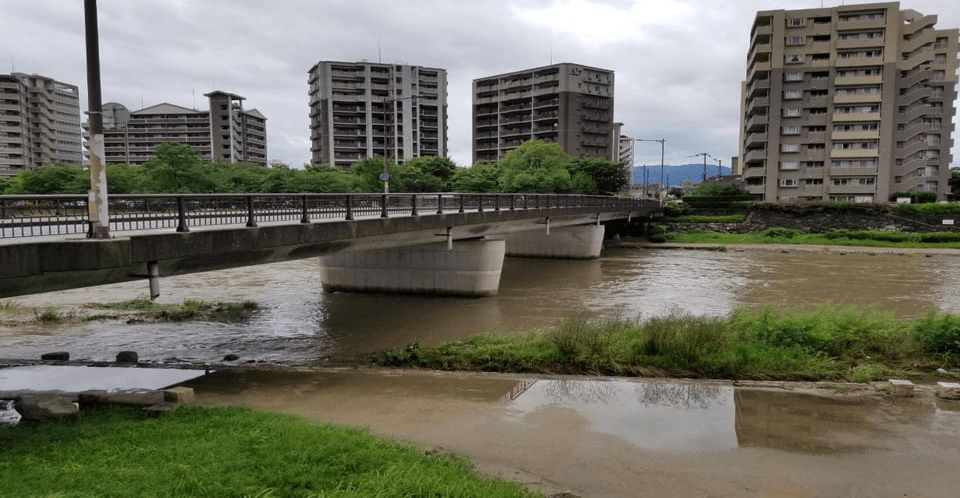 御笠川氾濫止水処置